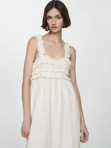 MANGO Pure Cotton Fringed Maxi Dress