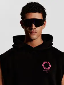 H&M Loose Fit Sleeveless Sports Hoodie With Dry Move