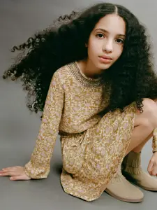 Mango Kids Girls Floral Print Tiered Skirt