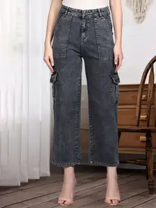 DressBerry Women Comfort Straight Fit High-Rise Light Fade Acid Wash Stretchable Jeans