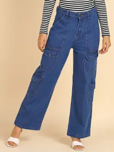 DressBerry Women Comfort Straight Fit High-Rise Light Fade Acid Wash Stretchable Jeans