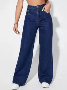 DressBerry Women Comfort Straight Fit High-Rise Light Fade Acid Wash Stretchable Jeans