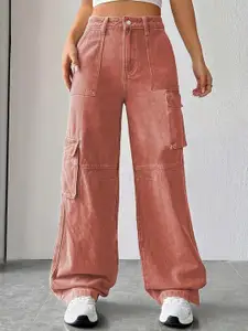 DressBerry Women Comfort Wide Leg High-Rise Light Fade Acid Wash Stretchable Jeans