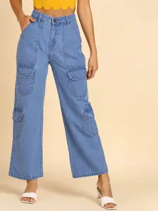 DressBerry Women Comfort Straight Fit High-Rise Light Fade Acid Wash Stretchable Jeans