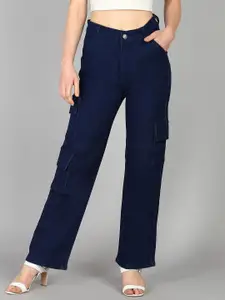 DressBerry Women Comfort Straight Fit High-Rise Light Fade Acid Wash Stretchable Jeans