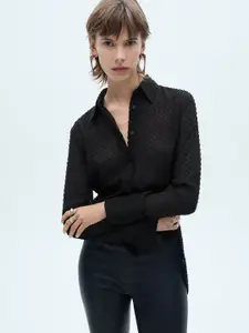 MANGO Dobby Sheer Casual Shirt