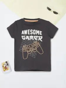 max Boys Printed Raw Edge T-shirt