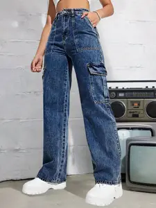 DressBerry Women Comfort Straight Fit High-Rise Light Fade Acid Wash Stretchable Jeans