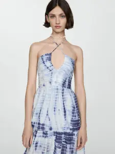 MANGO Tie and Dye A-Line Midi Dress