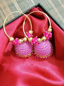 JMBW INTERNATIONAL Set Of 2  Gold-Plated Artificial Beaded Dome Shaped Jhumkas