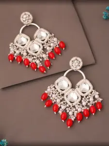 Lyriss Gold Plated Artificial Beads Diamond Shaped Jhumkas