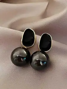 Celestique Black Contemporary Drop Earrings