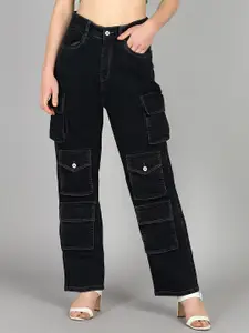 DressBerry Women Comfort Wide Leg High-Rise Light Fade Acid Wash Stretchable Jeans