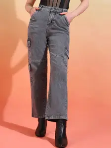 DressBerry Women Comfort Straight Fit High-Rise Light Fade Acid Wash Stretchable Jeans