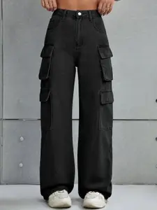 DressBerry Women Comfort Wide Leg High-Rise Light Fade Acid Wash Stretchable Jeans