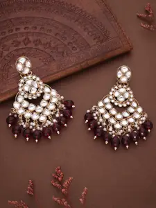 Anouk Gold Plated Artificial Beads Contemporary Jhumkas