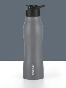 BOROSIL Grip Go Grey Stainless Steel Solid Single Wall Vacuum Water Bottle-950ml