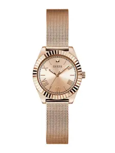 GUESS Women Embellished Dial & Stainless Steel Bracelet Straps Analogue Watch GW0842L3