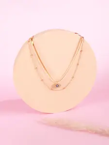 DressBerry Evil Eye Shaped Layered Pendant Chain