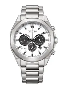 Citizen Men Embellished Dial & Stainless Steel Straps Analogue Eco Drive Watch CA4590-81A