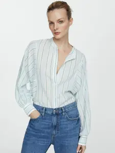 MANGO Striped Pure Cotton Casual Shirt