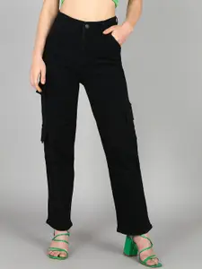 DressBerry Women Comfort Straight Fit High-Rise Light Fade Acid Wash Stretchable Jeans