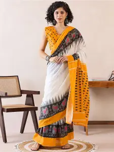 Mitera Ethnic Motifs Ready to Wear Ikat Saree