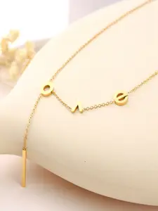 DressBerry Love Studed Minimal Pendant Chain