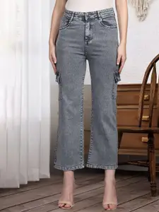 DressBerry Women Comfort Straight Fit High-Rise Light Fade Acid Wash Stretchable Jeans