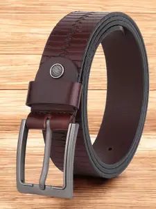 Metronaut Men Textured Leather Formal Belt