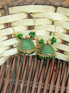 JMBW INTERNATIONAL Set Of 2  Gold-Plated Artificial Beaded Dome Shaped Jhumkas
