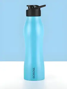 BOROSIL Grip Go Blue Stainless Steel Solid Single Wall Vacuum Water Bottle-950ml