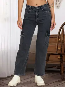 DressBerry Women Comfort Straight Fit High-Rise Light Fade Acid Wash Stretchable Jeans