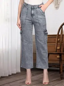 DressBerry Women Comfort Straight Fit High-Rise Light Fade Acid Wash Stretchable Jeans