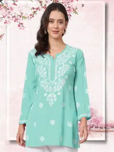 PARAMOUNT CHIKAN Ethnic Motifs Embroidered Chikankari Modal Chikankari Kurti
