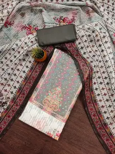 MANVAA Embellished Organza Unstitched Dress Material