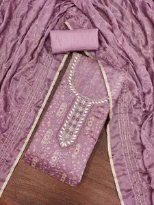 MANVAA Embellished Organza Unstitched Dress Material