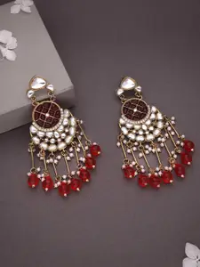 Lyriss Gold-Plated Artificial Beads Contemporary Jhumkas