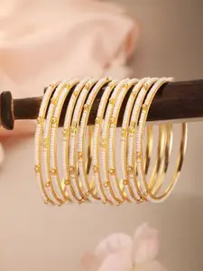 Jazz and Sizzle Set Of 12 Gold-Plated Artificial Beaded Bangles