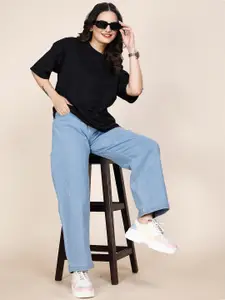 Moda Rapido Women Comfort Relaxed Fit Mildly Distressed Jeans