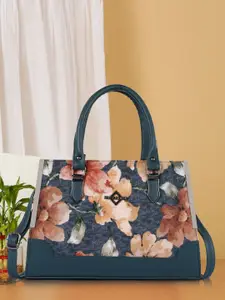 SPOTIC Floral Structured Satchel with Tasselled