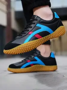 Robbie Jones Men Striped PU Round Toe Oxfords