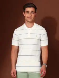 U.S. Polo Assn. Men Striped Polo Collar Cotton Slim Fit T-shirt