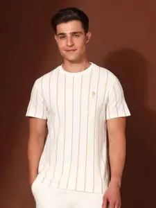 U.S. Polo Assn. Men Striped Round Neck Cotton Slim Fit T-shirt