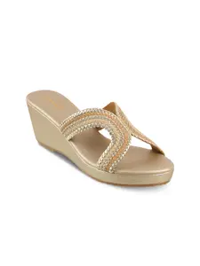 CRIMZON Wedge Textured Open Toe Sandals