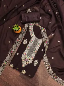 MANVAA Embellished Organza Unstitched Dress Material