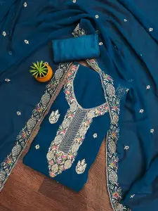 MANVAA Embellished Organza Unstitched Dress Material