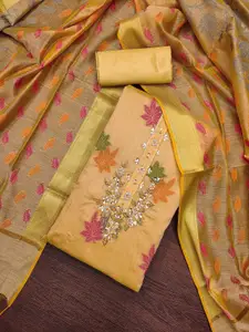 MANVAA Embellished Unstitched Dress Material