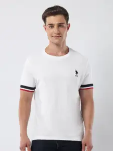 U.S. Polo Assn. Men Solid Round Neck Cotton Slim Fit T-shirt