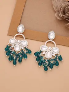 Lyriss Silver-Plated Artificial Beads Contemporary Jhumkas